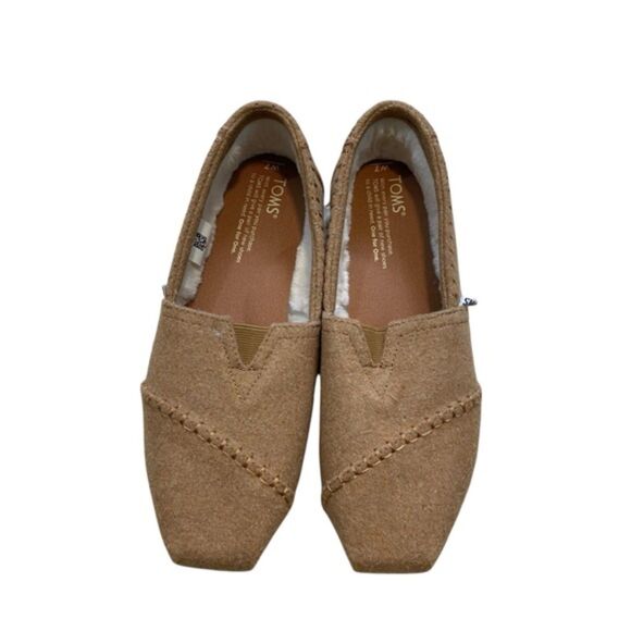 TOMS NIB Womens Seasonal Classic Wool/Faux Shearling Lined Slip On Toffee Size 7 - Picture 7 of 11